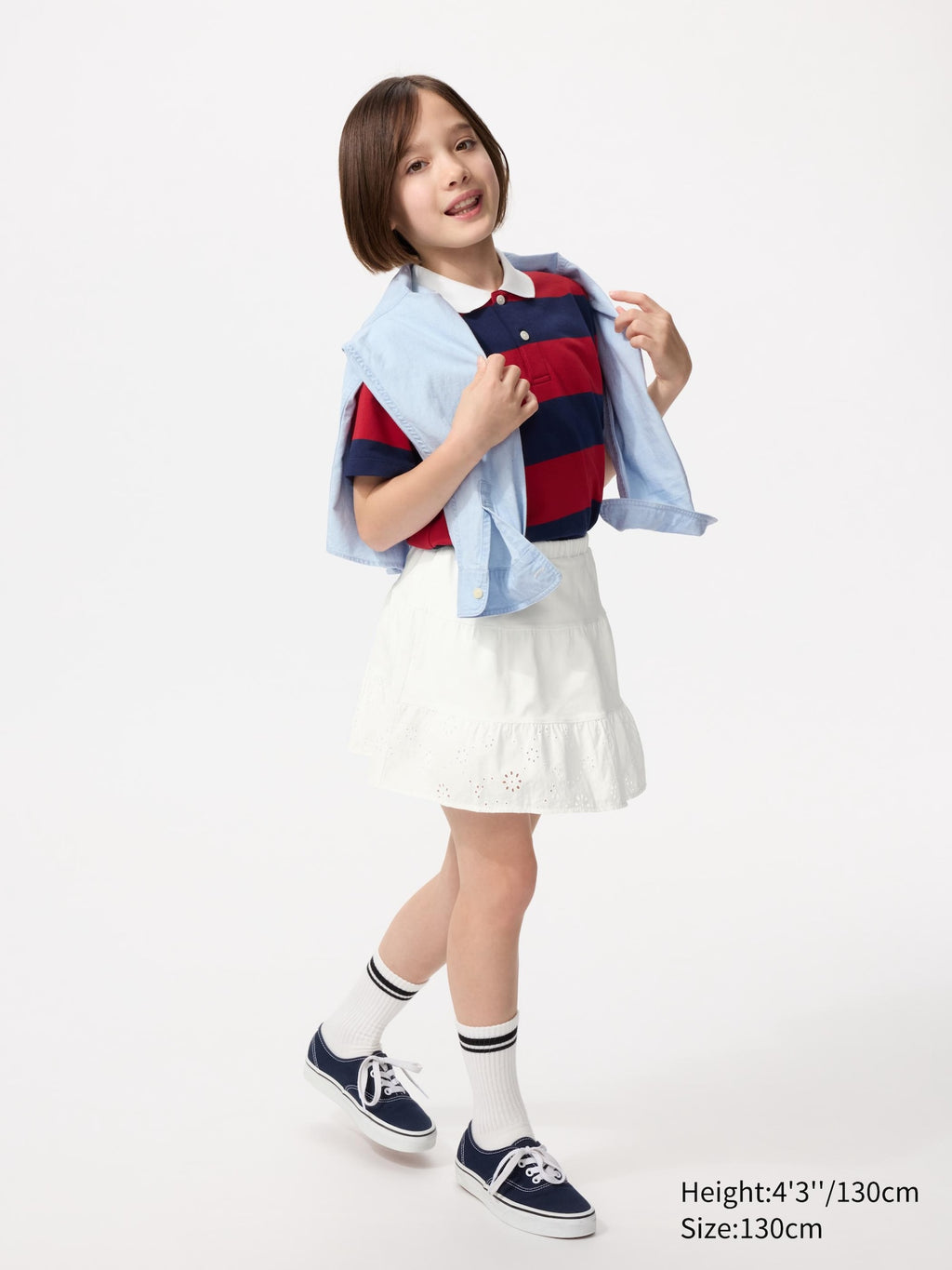 GIRLS Jersey Mini Skort Embroidery - WHITE