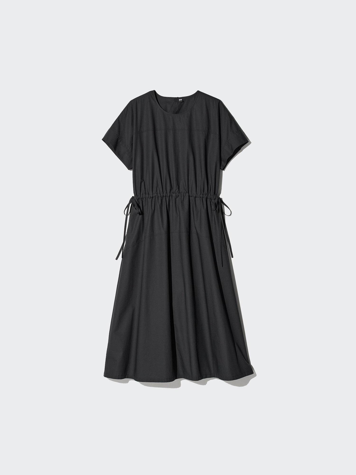 Cotton Flare Dress - BLACK