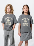 KIDS AIRism Cotton Graphic Crew Neck T-Shirt - GRAY