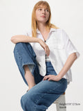 Premium Linen Skipper Boxy Shirt - WHITE
