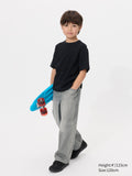 KIDS Wide Fit Straight Jeans Denim Pull-On - GRAY