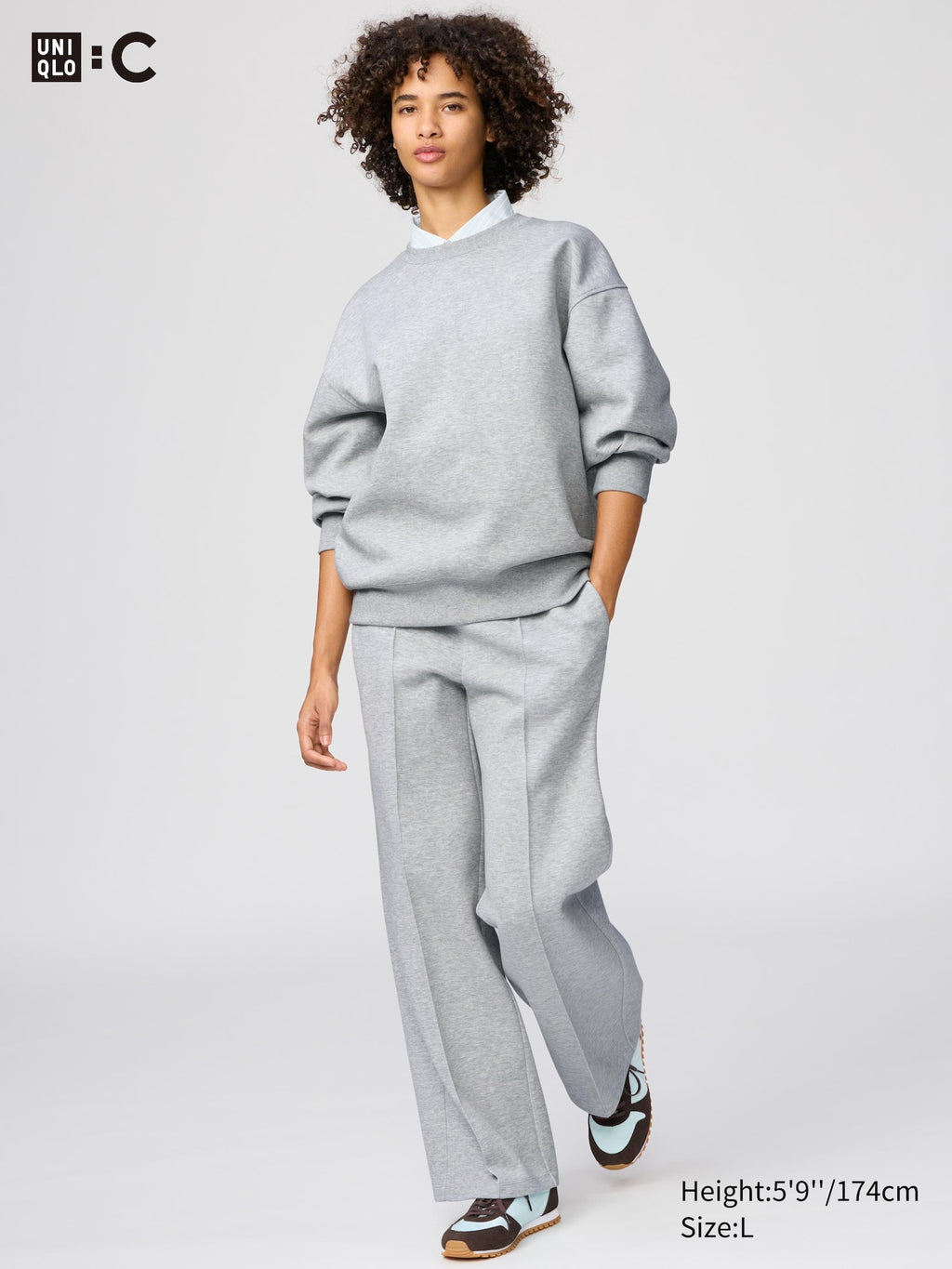 Sweat Straight Pants (Regular Length) - GRAY