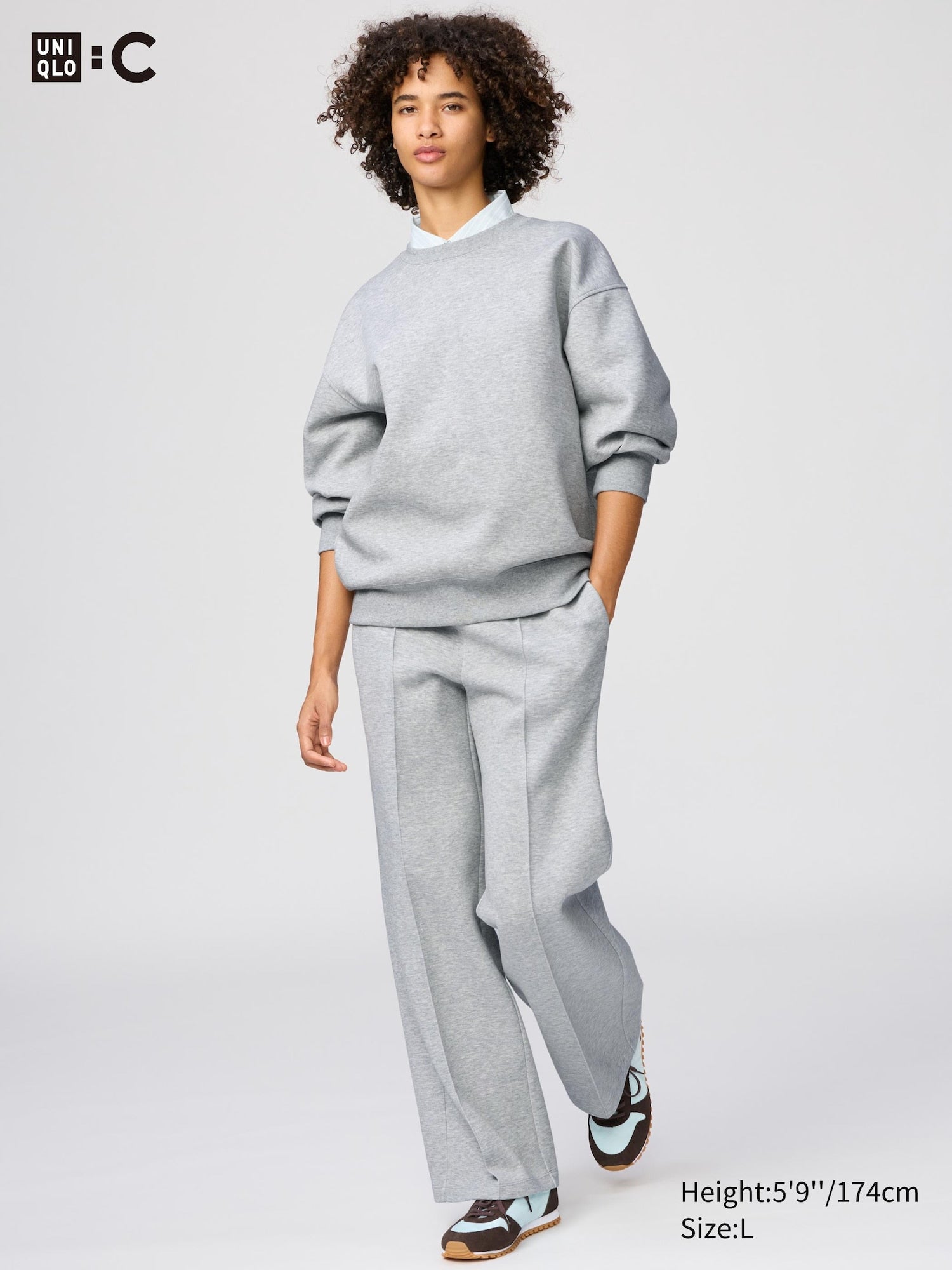 Sweat Straight Pants (Regular Length) - GRAY