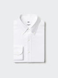 Super Non Iron Slim Fit No Pocket Long Sleeve Shirt (Button-down) - WHITE