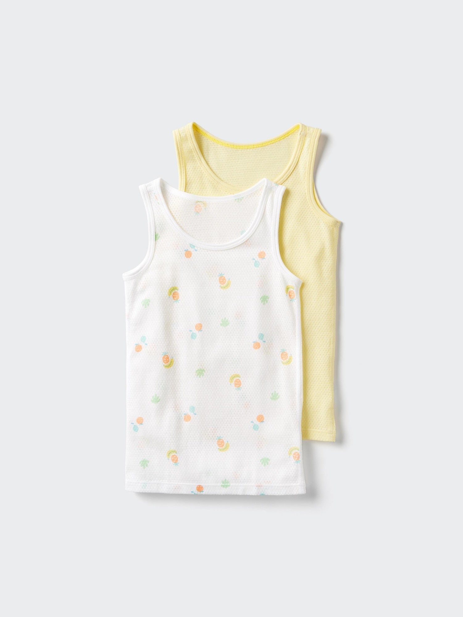 Cotton Mesh Tank Top 2 Pairs Printed - YELLOW