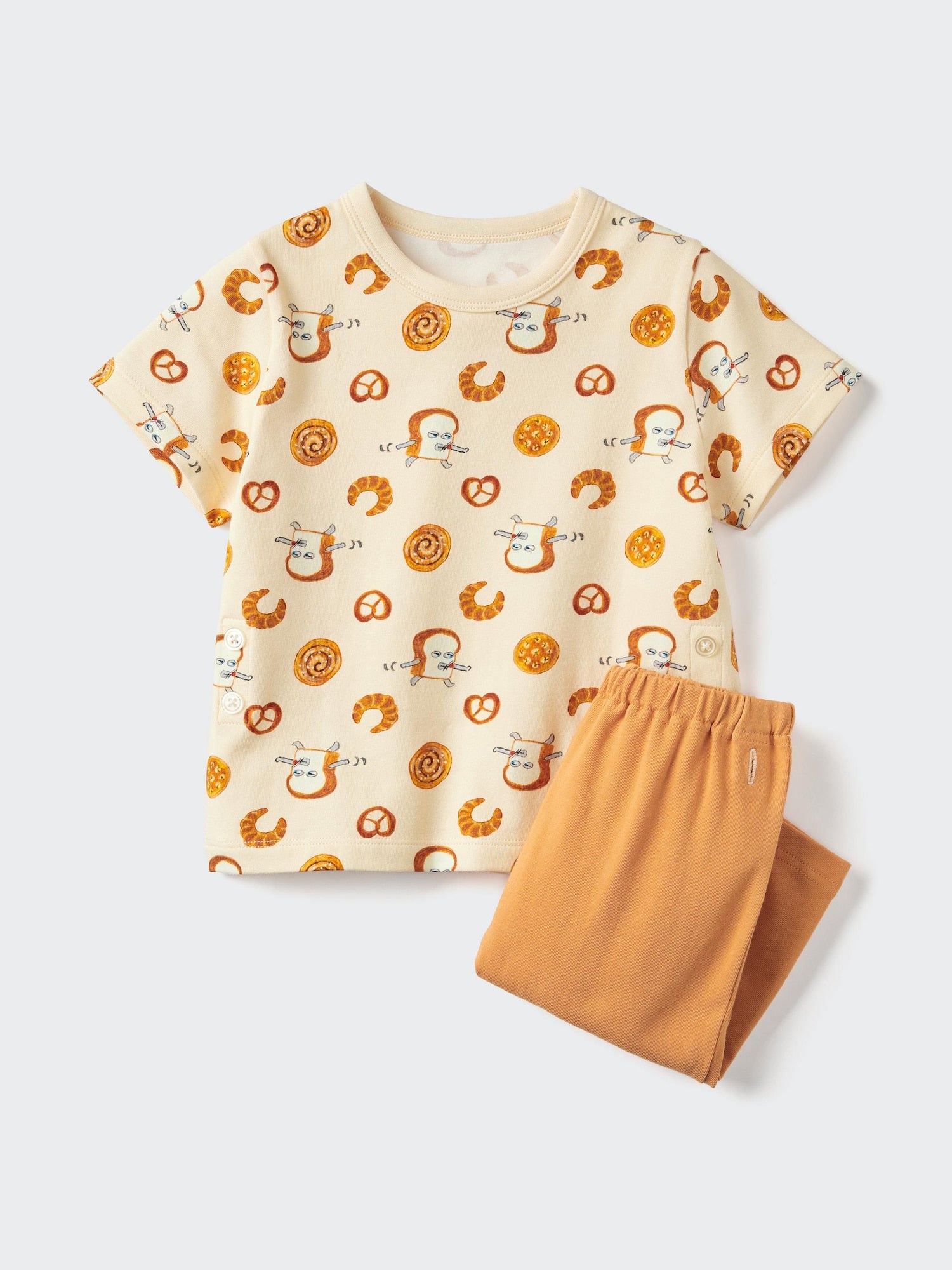 Picture Book Dry Pajamas Short Sleeve (Bread Thief) - ORANGE