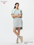 Oversized Bi Colour T Dress - GRAY