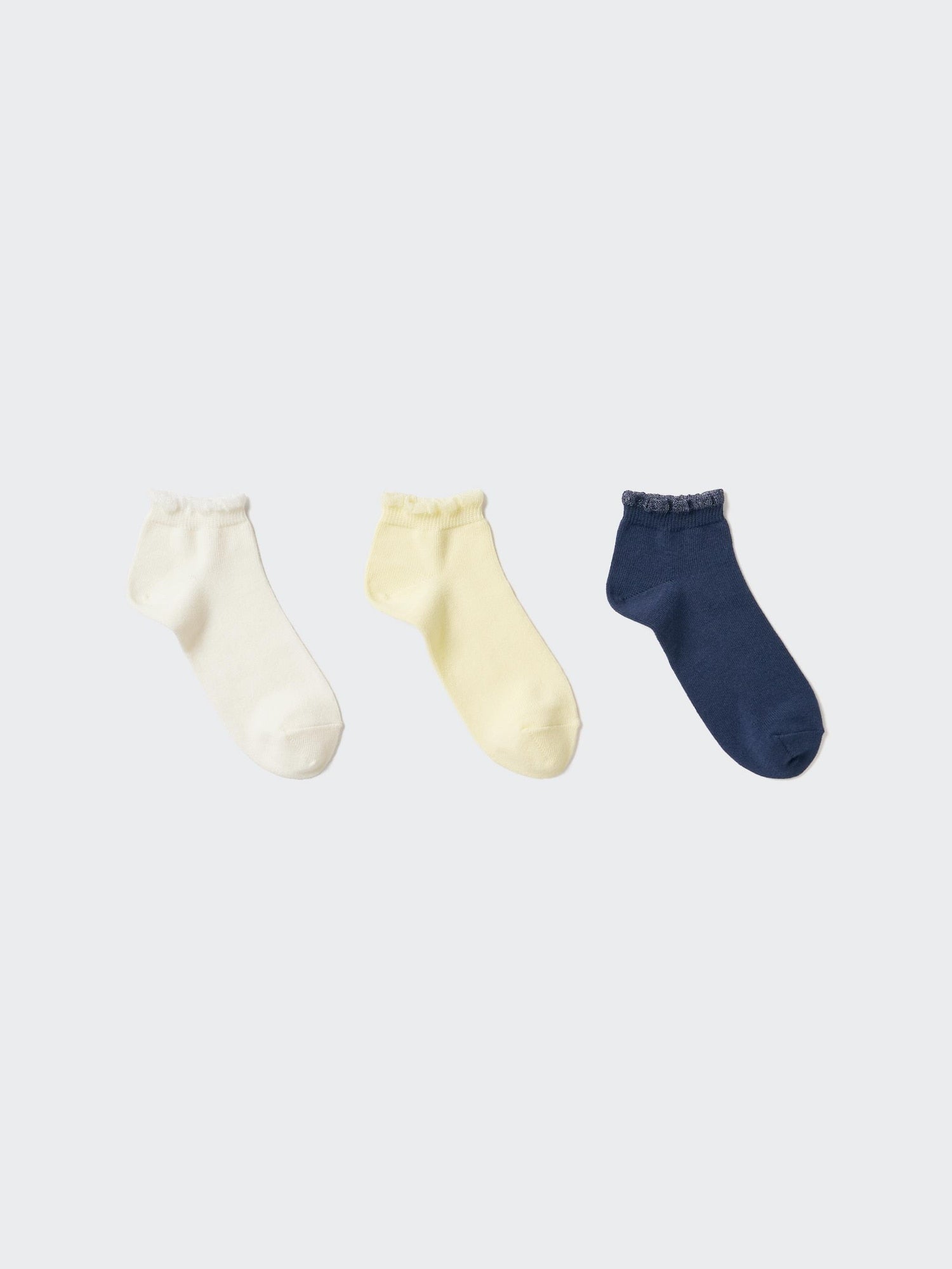 GIRLS Short Socks 3 Pairs - CREAM