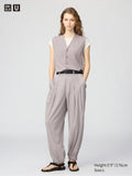 Easy Gathered Pants - GRAY