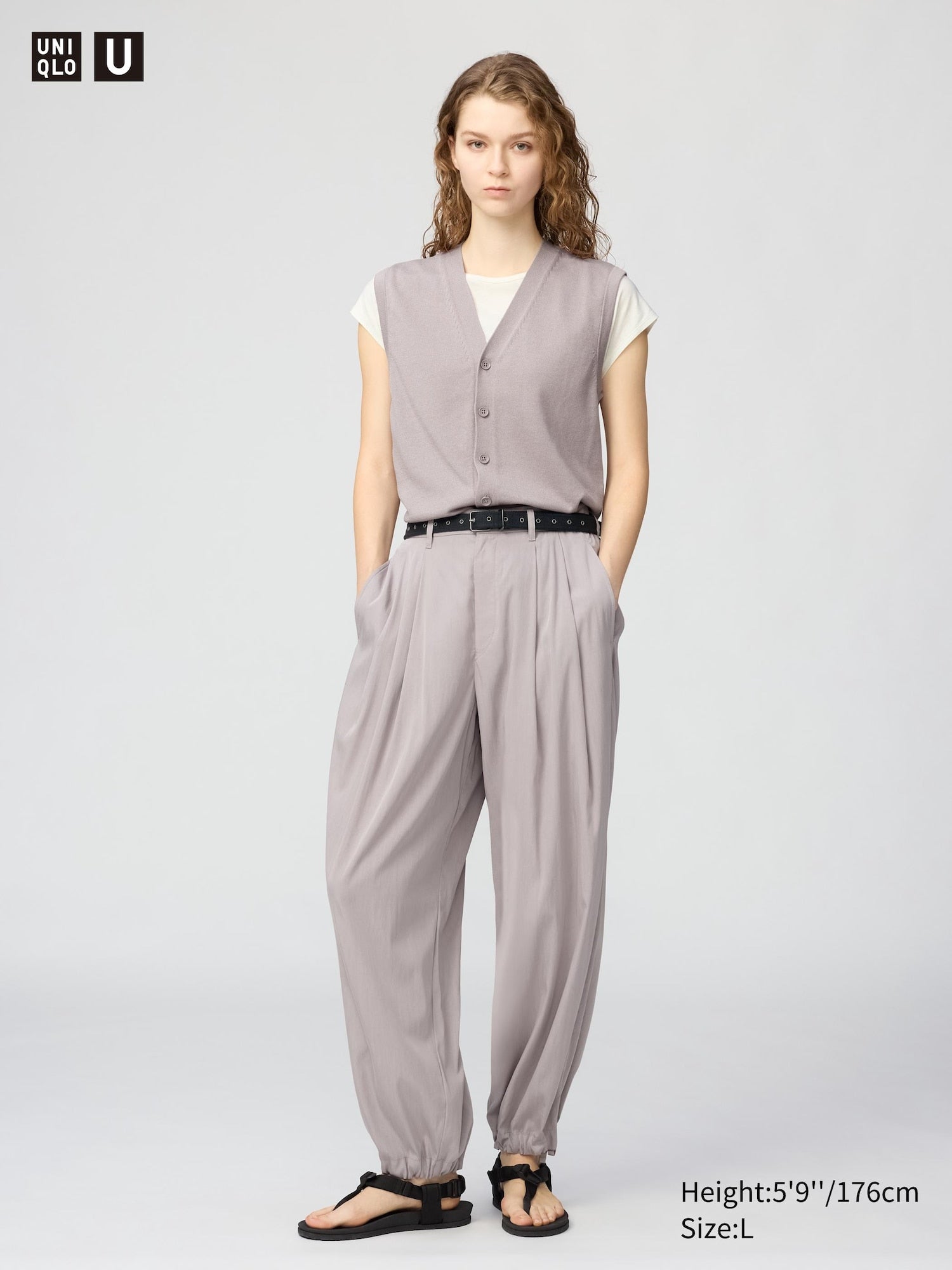 Easy Gathered Pants - GRAY