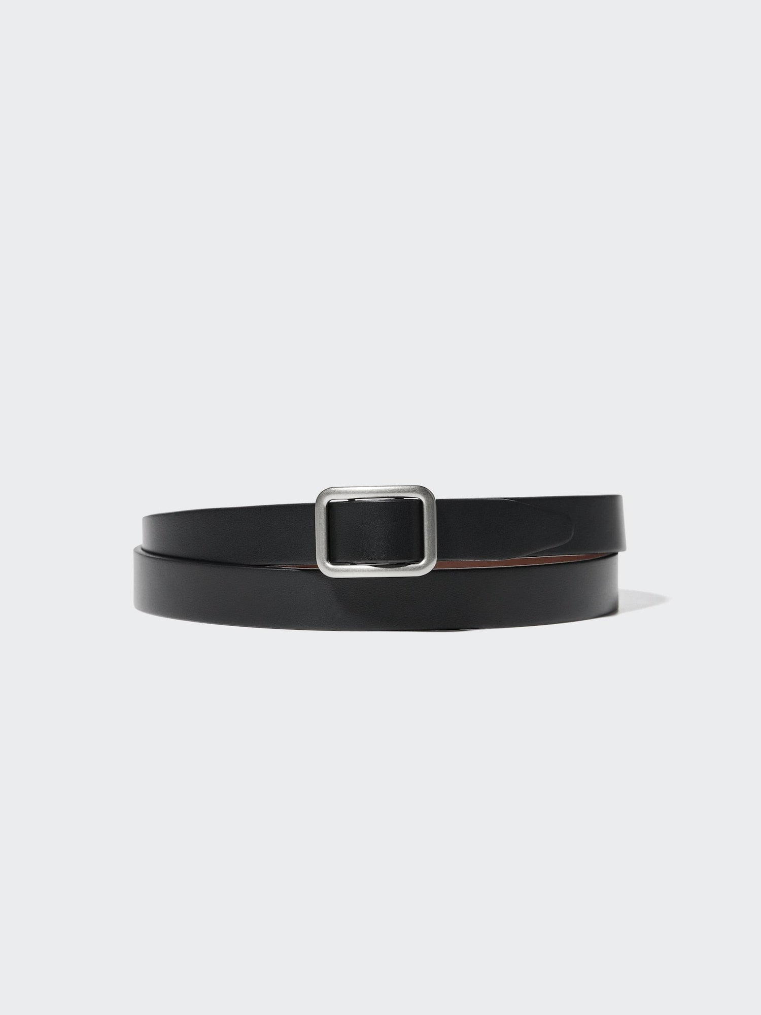 Reversible Holeless Narrow Belt - BLACK
