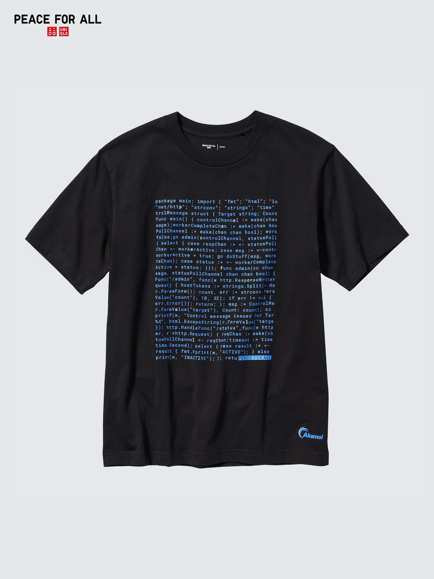 PEACE FOR ALL Akamai Technologies Short Sleeve T-Shirt - BLACK