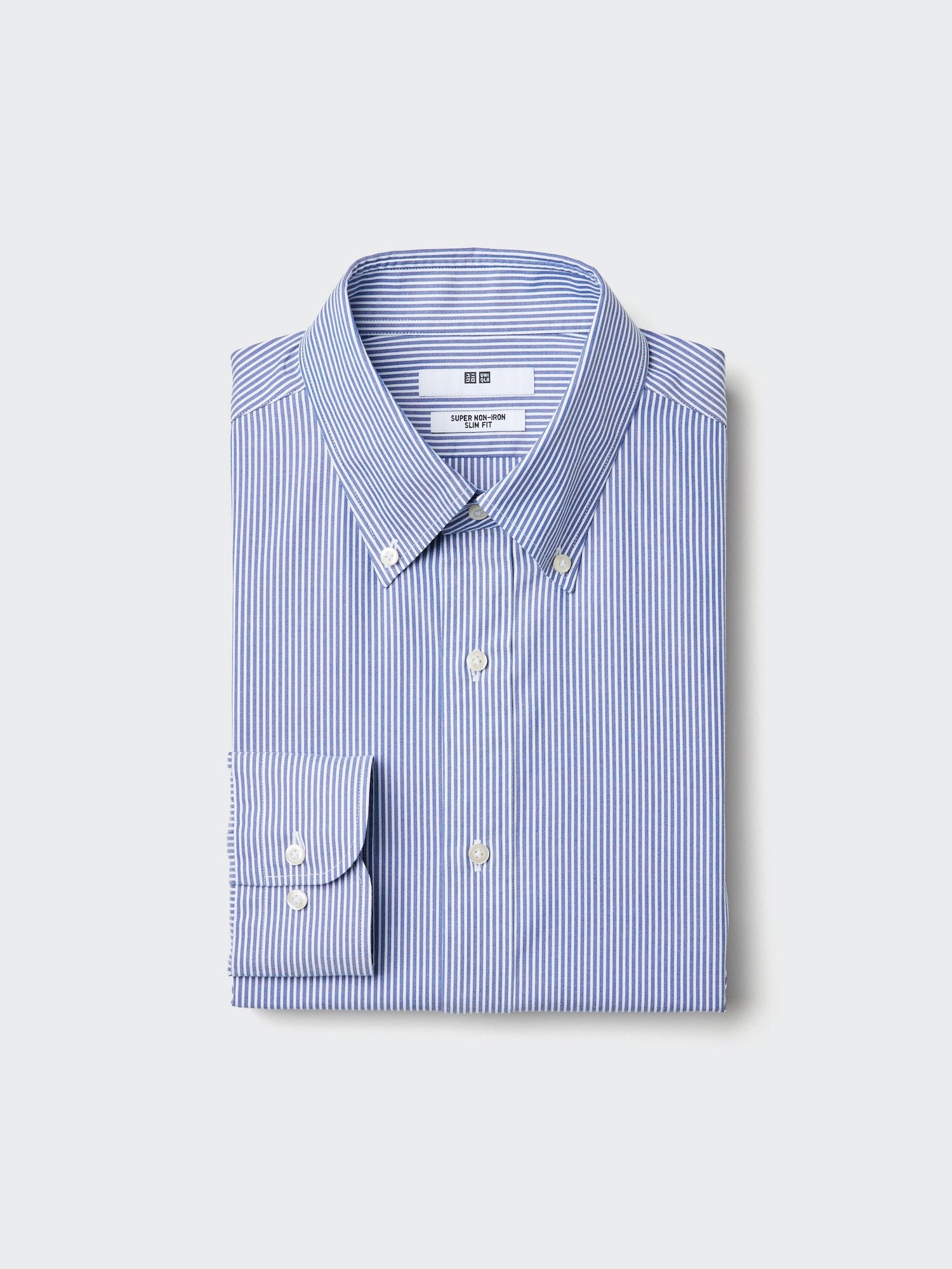 Super Non Iron Slim Fit Shirt Long Sleeve (Button-down) - BLUE