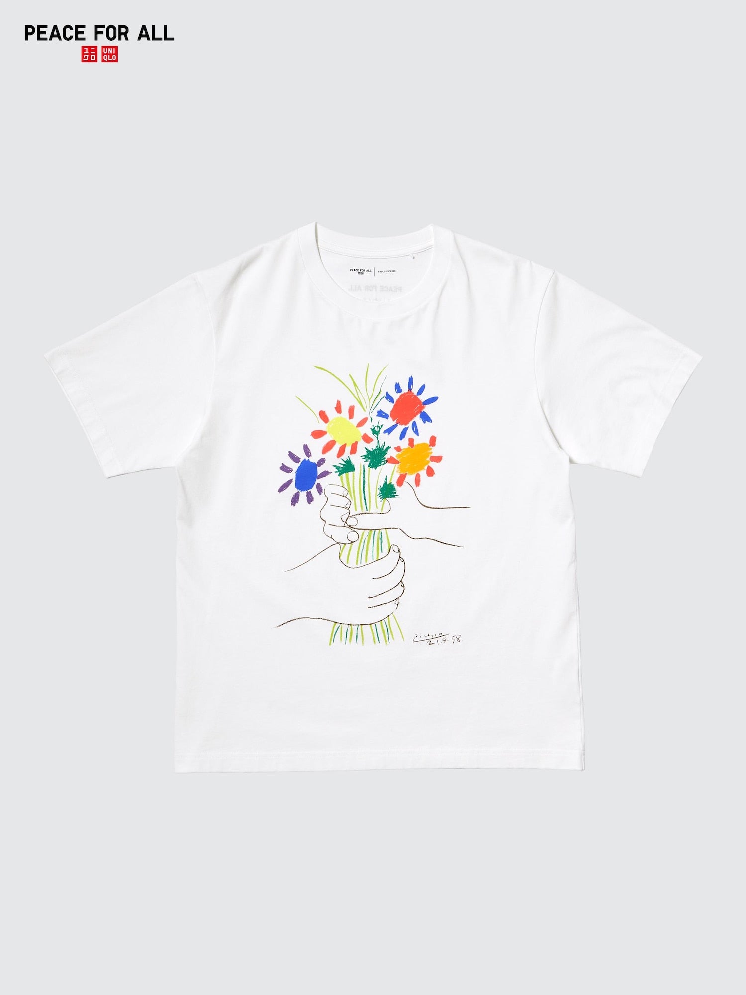 PEACE FOR ALL Pablo Picasso Short Sleeve T-Shirt - WHITE