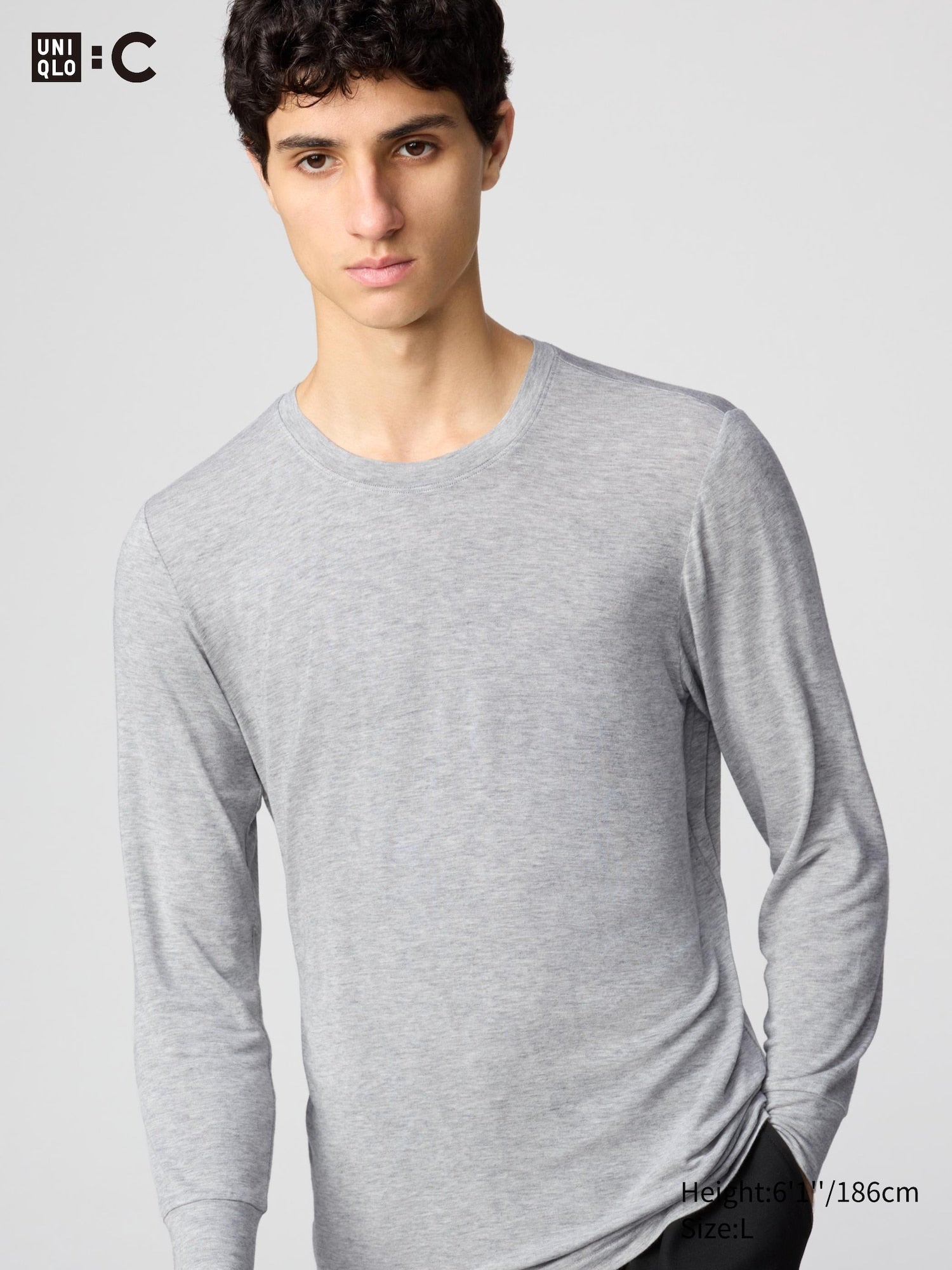 HEATTECH Extra Warm Cashmere Blend Crew Neck T-Shirt - GRAY