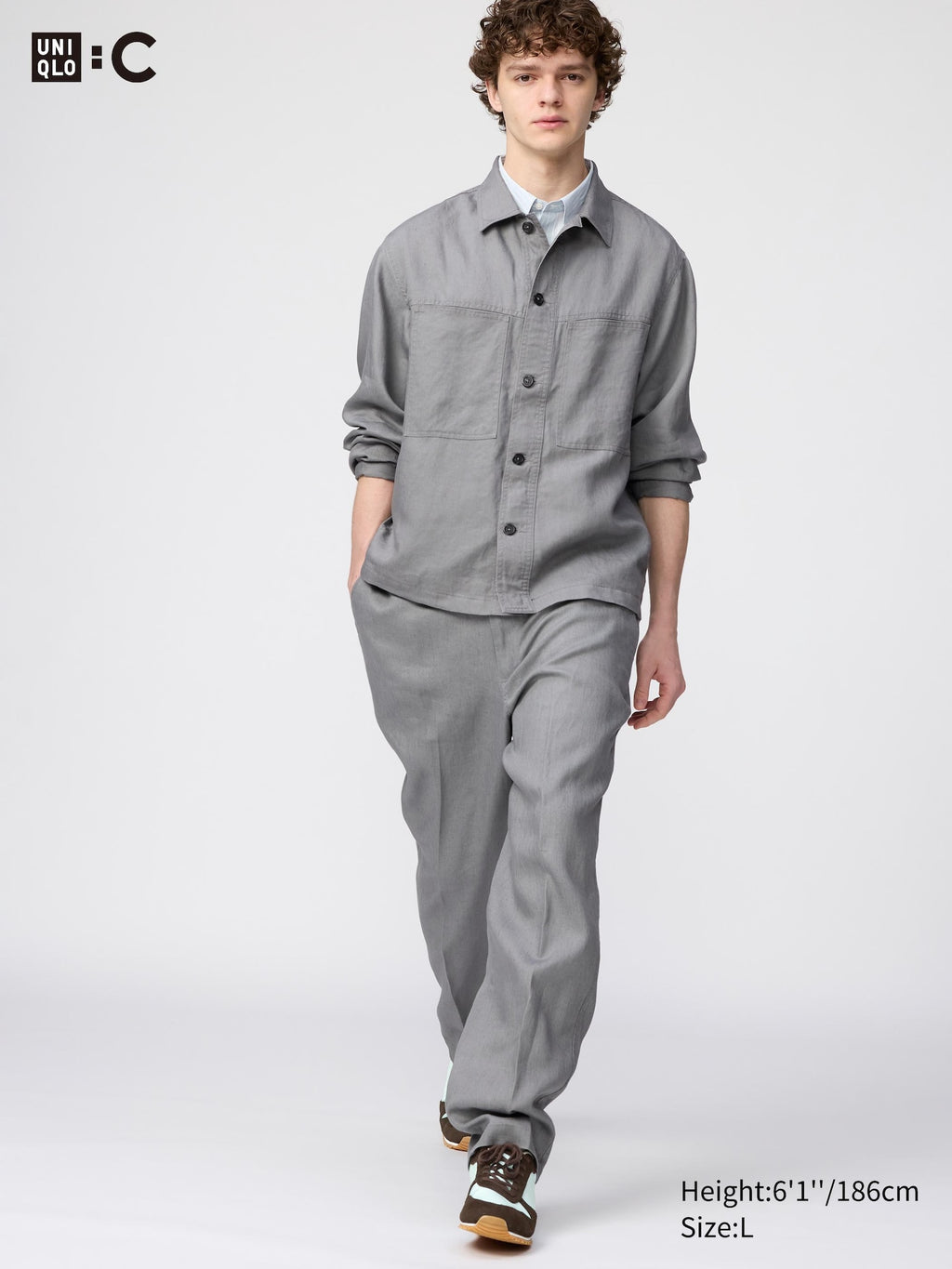 Premium Linen Wide Pants - GRAY