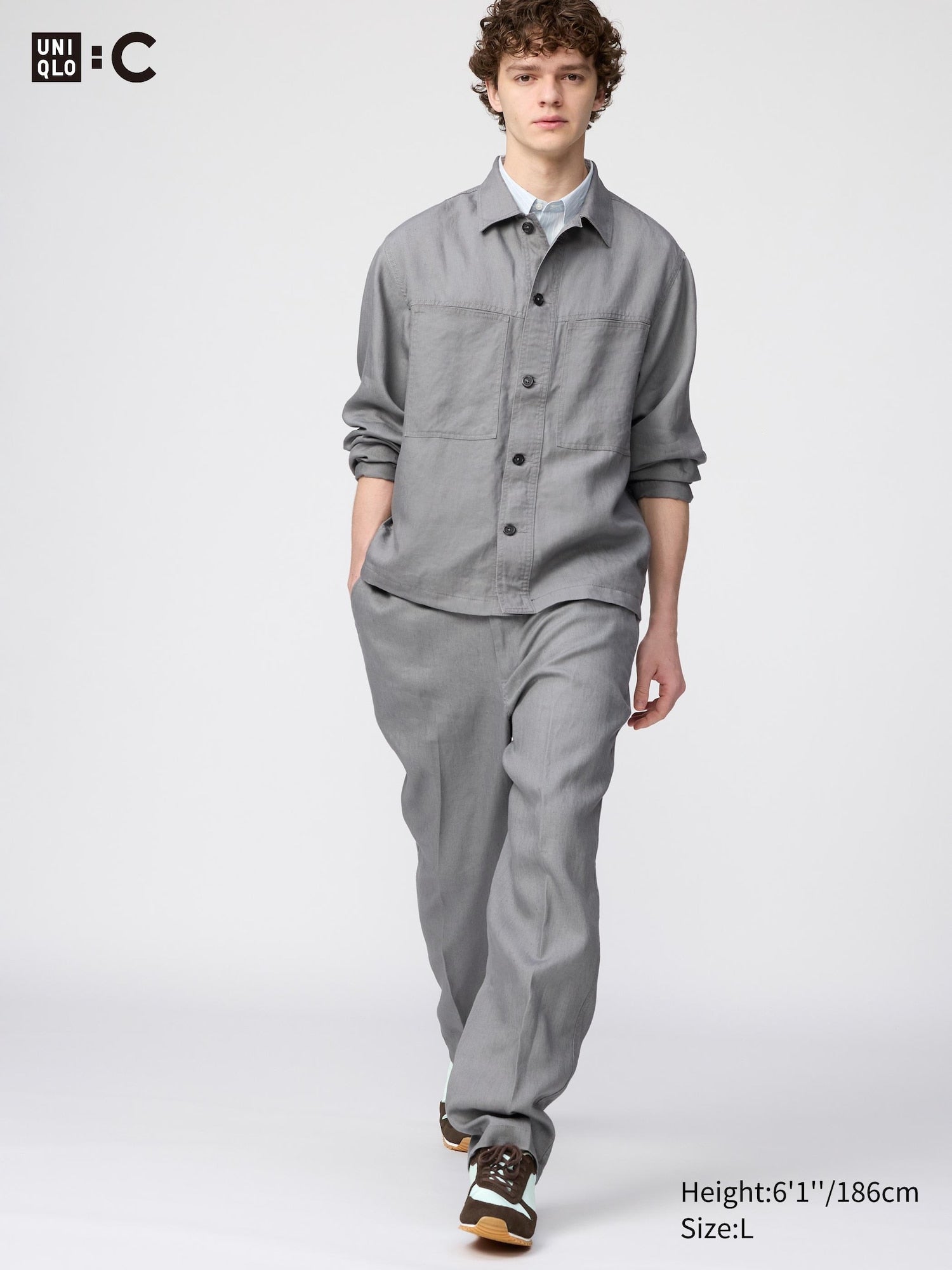 Premium Linen Wide Pants - GRAY