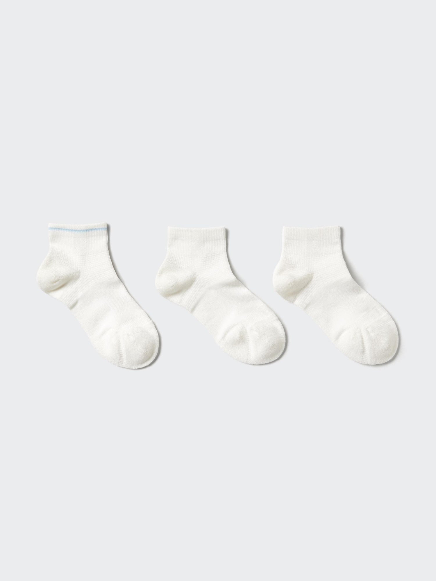 Short Socks 3 Pairs Pile Line - OFF WHITE