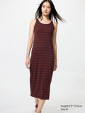 Ribbed Bra Dress Sleeveless - DARK BROWN