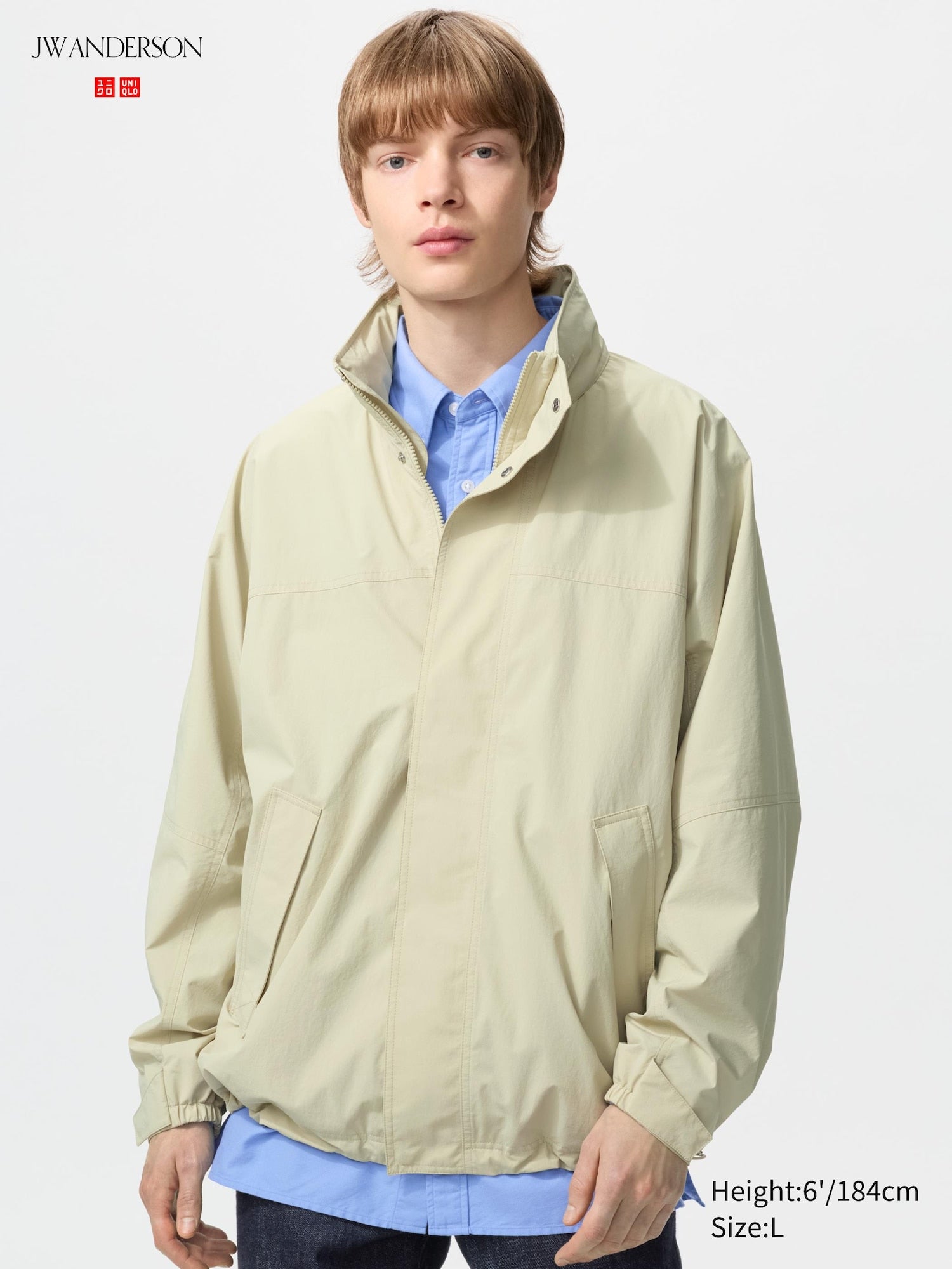 Windproof Stand Blouson - BEIGE