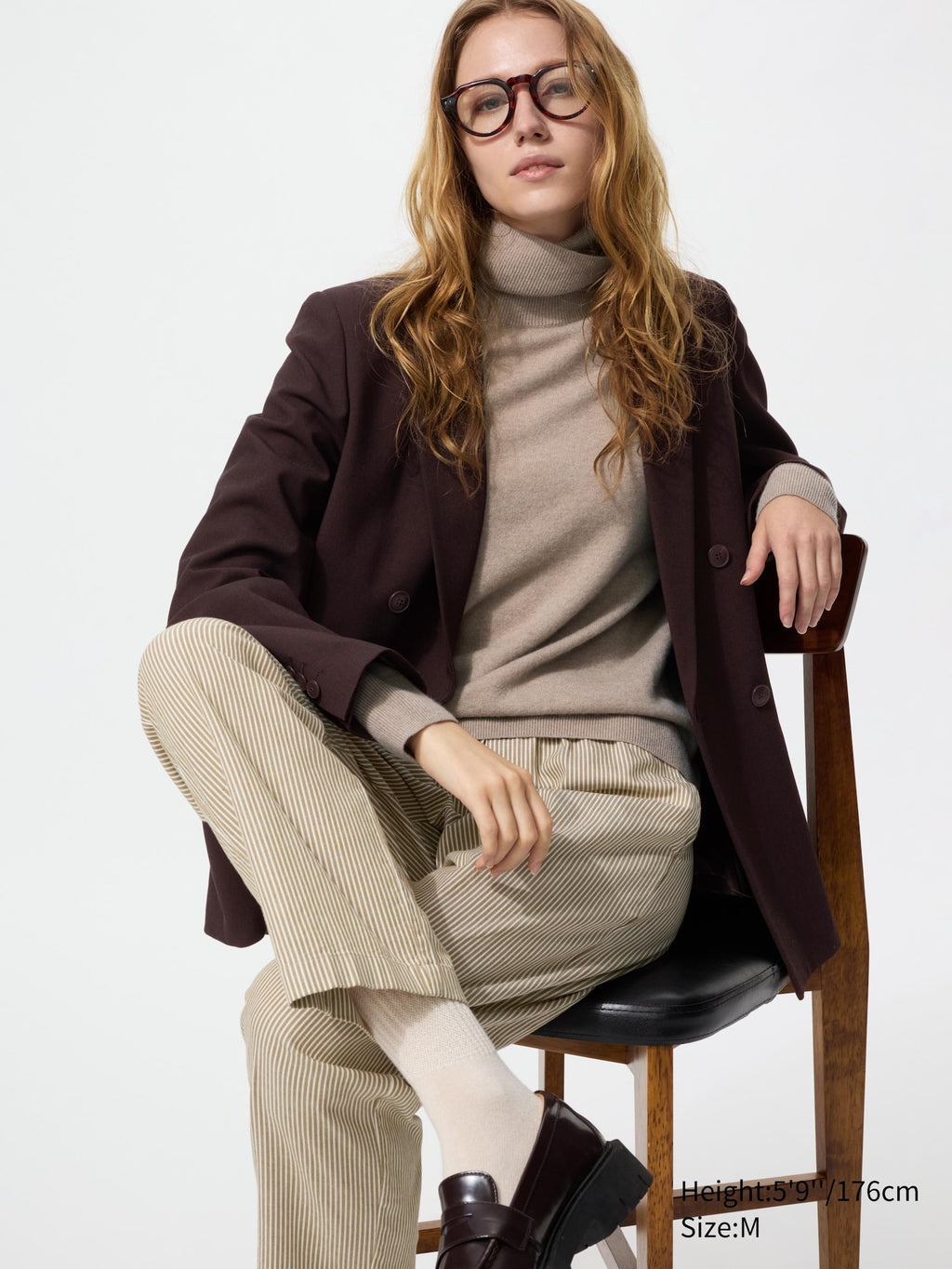 Cotton Relaxed Ankle Pants Hickory (Longer Length) - NAVY