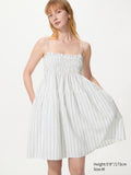 Linen Blend Camisole Dress - OFF WHITE
