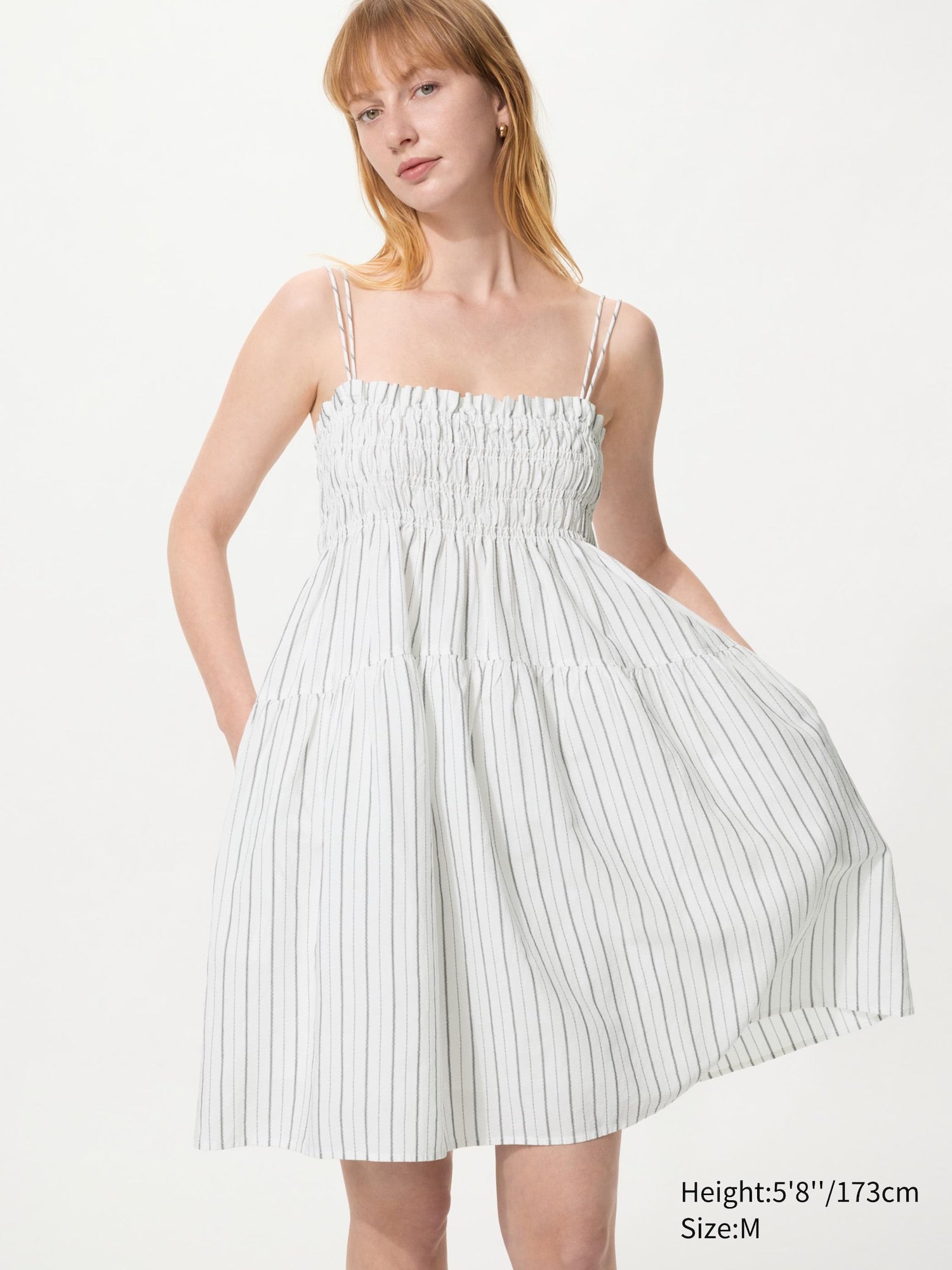 Linen Blend Camisole Dress - OFF WHITE