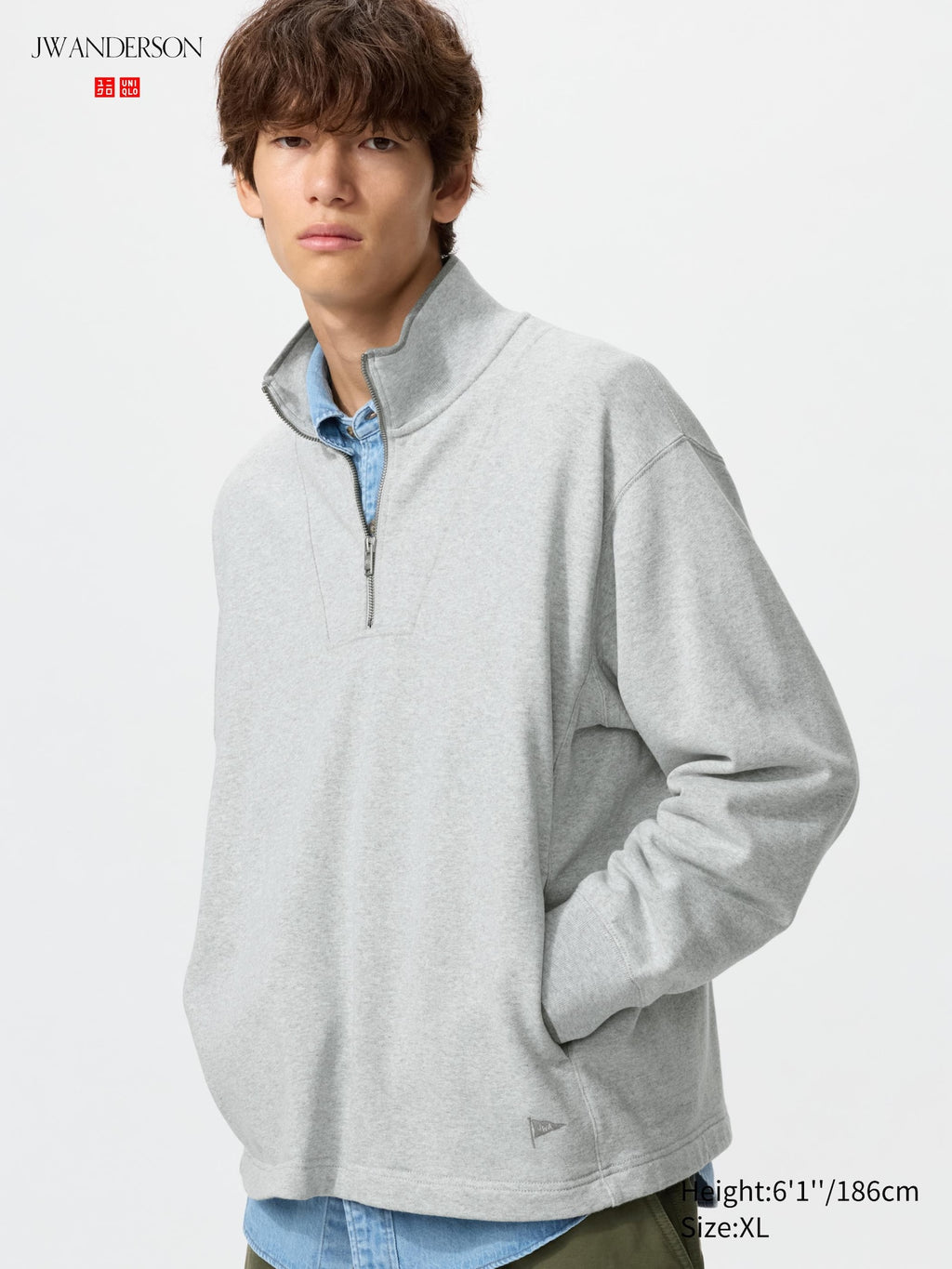 Sweat Half-Zip Pullover - BLACK