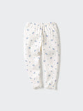 Relaxed Fit Leggings Ribbed Printed - OFF WHITE