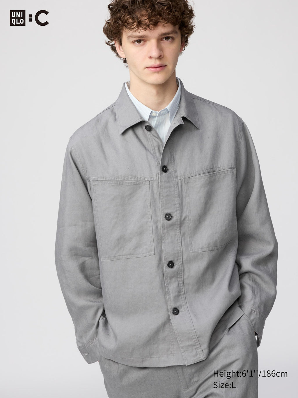 Premium Linen Shirt Jacket - GRAY