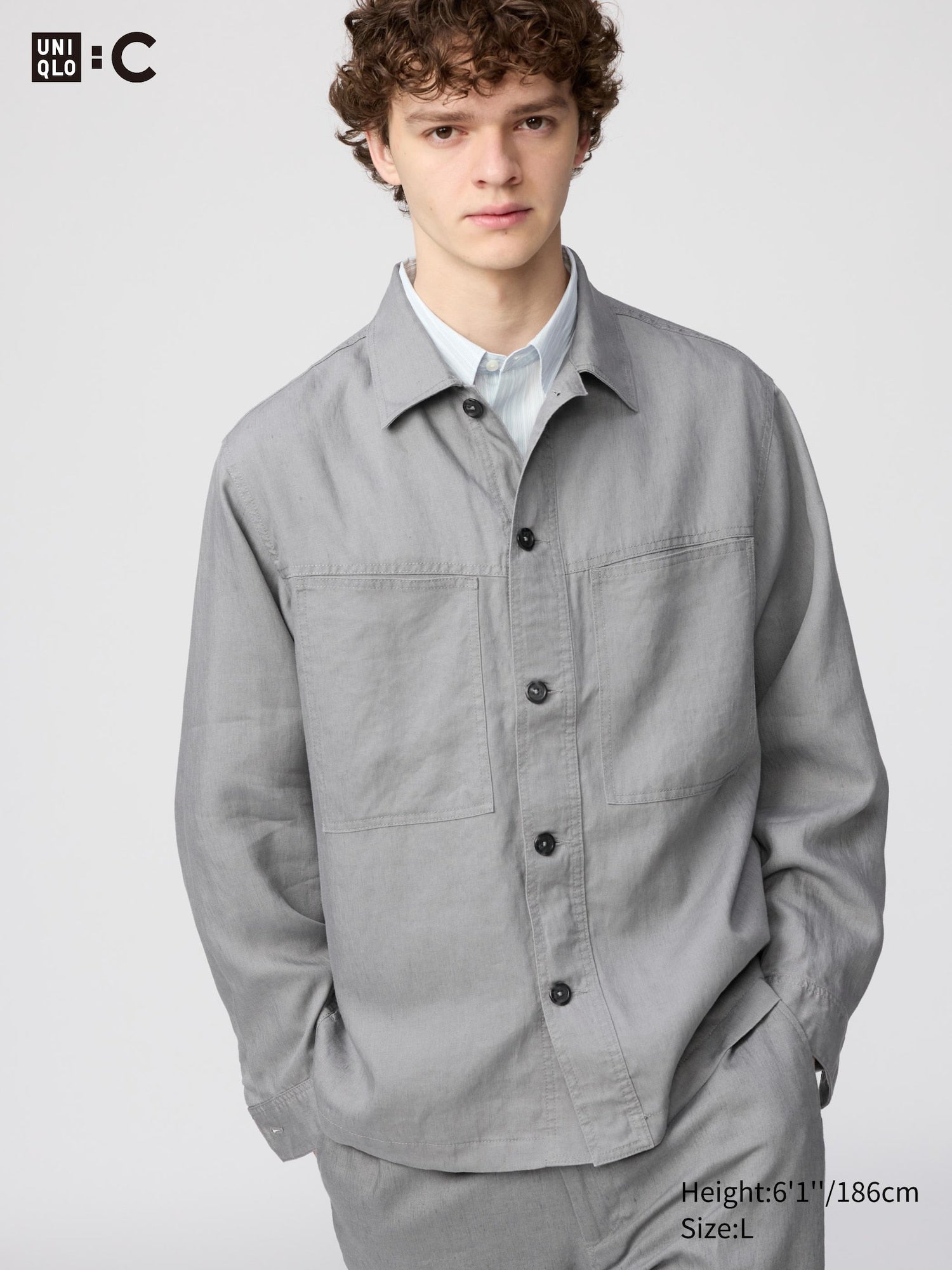 Premium Linen Shirt Jacket - GRAY