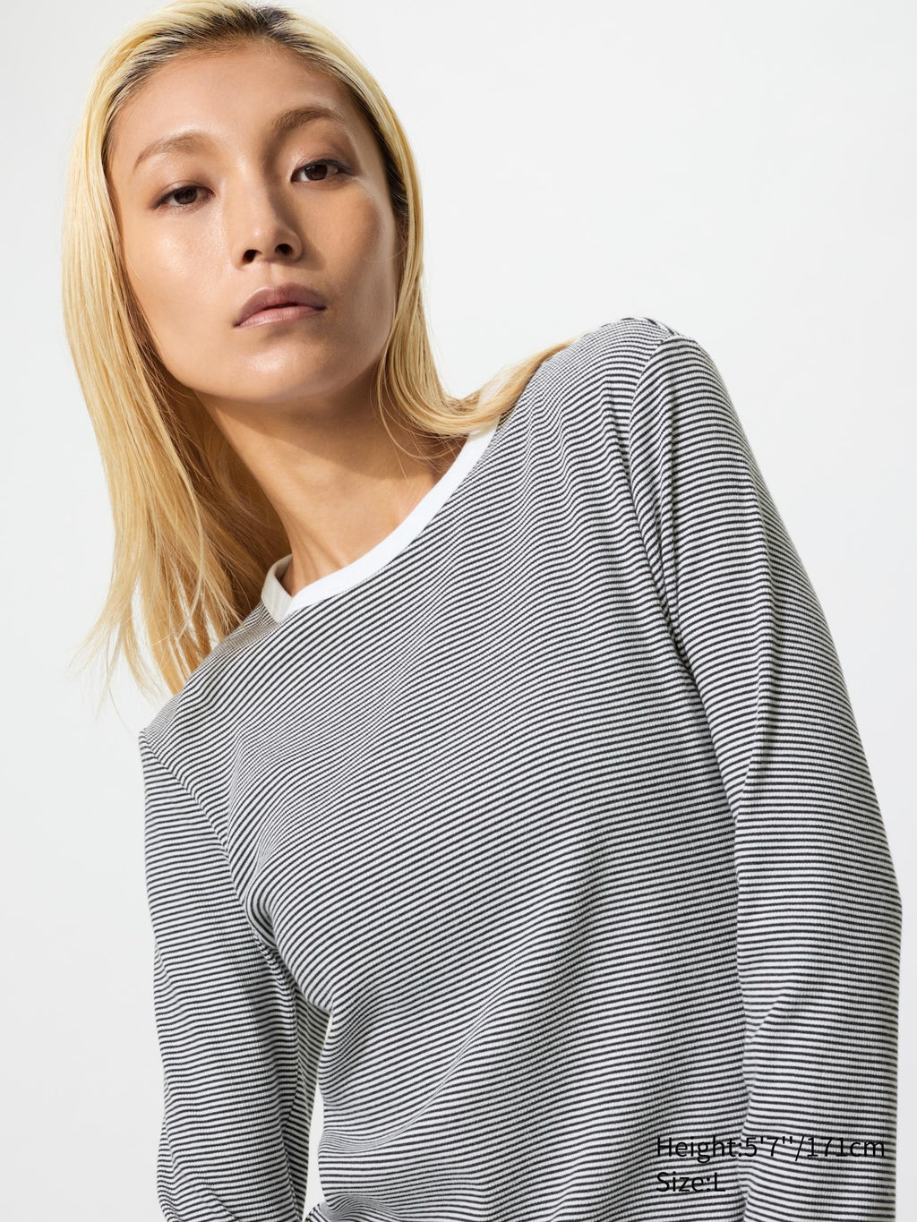 Soft Ribbed T Long Sleeve Striped - OFF WHITE