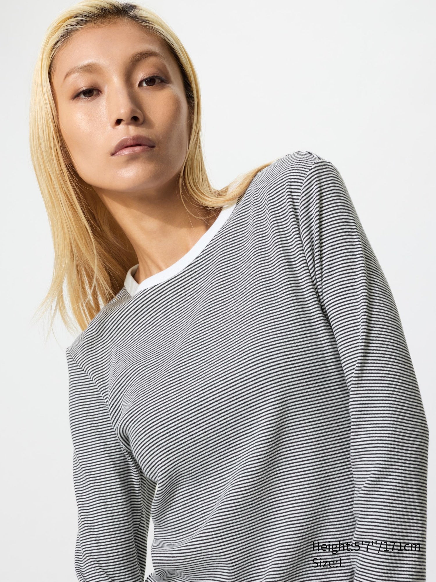 Soft Ribbed T Long Sleeve Striped - OFF WHITE