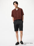 Stretch Slim Fit Shorts Satin - BLACK