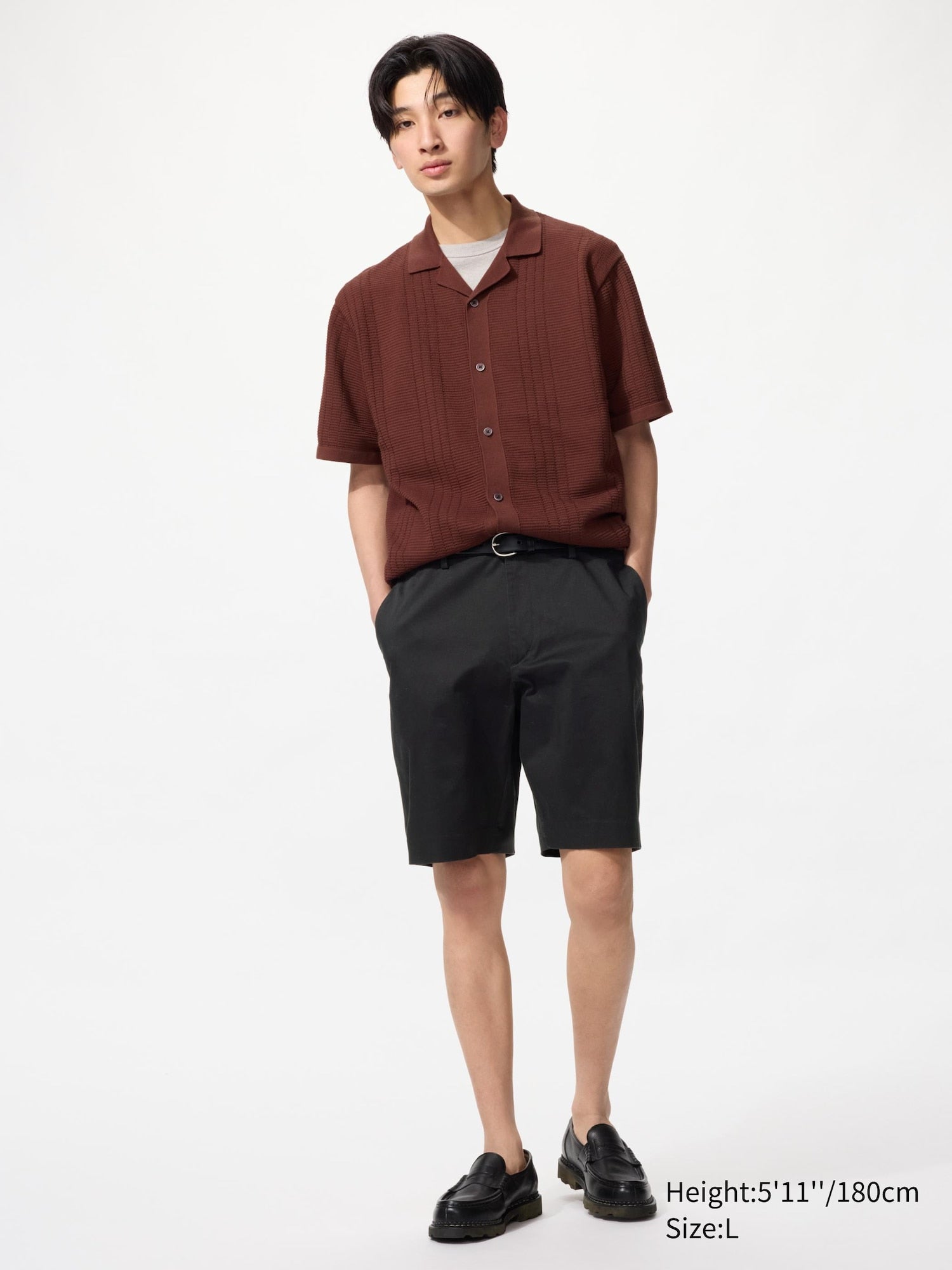 Stretch Slim Fit Shorts Satin - BLACK