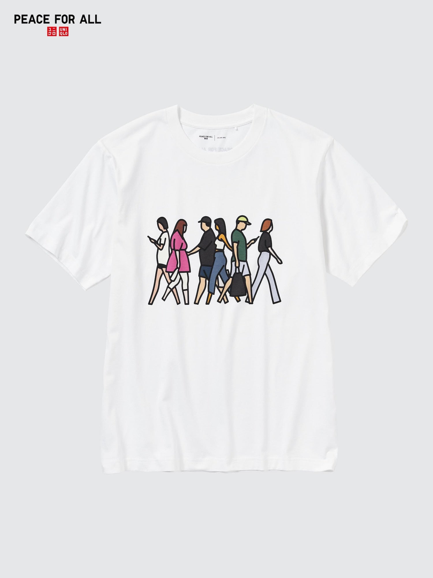PEACE FOR ALL Julian Opie Short Sleeve T-Shirt - WHITE