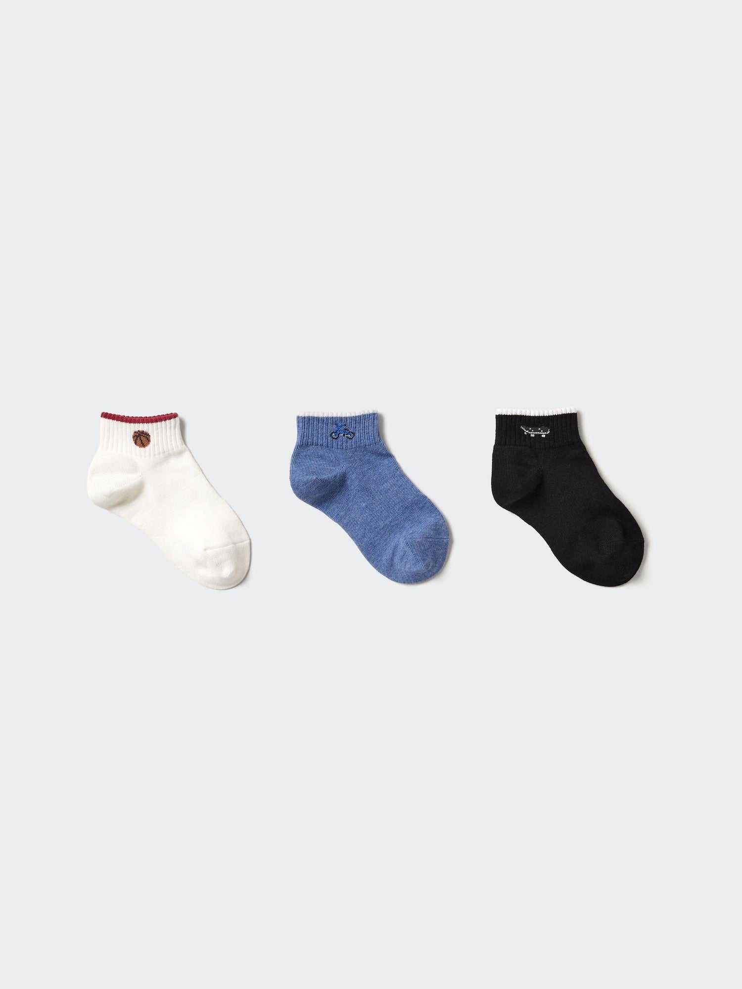 KIDS Short Socks 3 Pairs Line - OFF WHITE