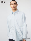 Broadcloth Oversized Shirt Long Sleeve - BLUE