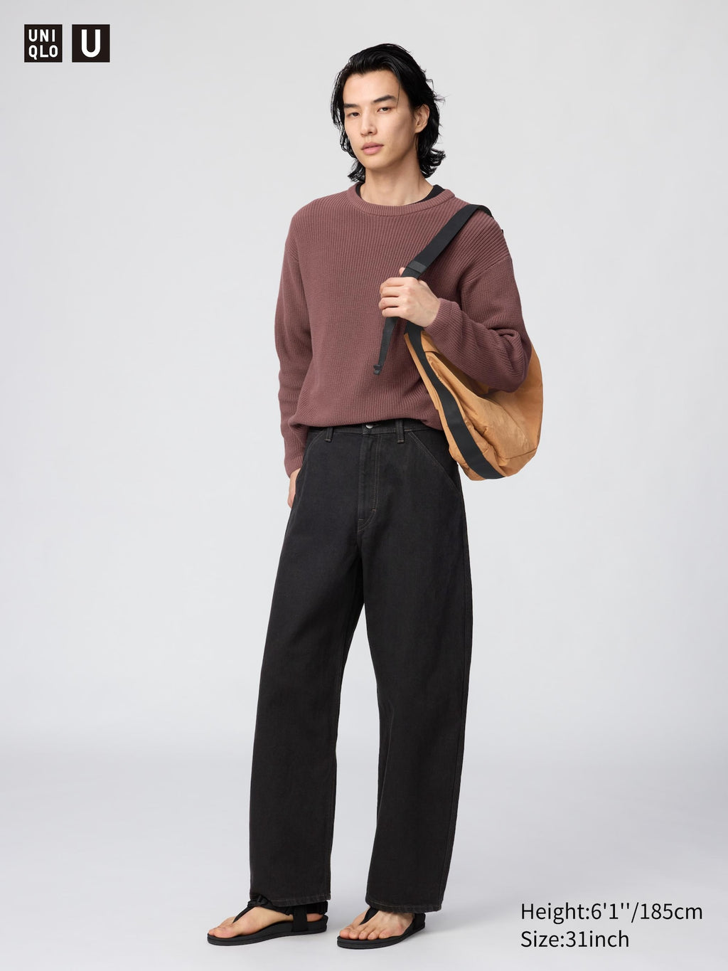 Wide Tapered Jeans - BLACK