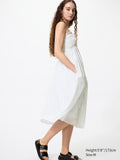 Cotton Shirring Dress - WHITE