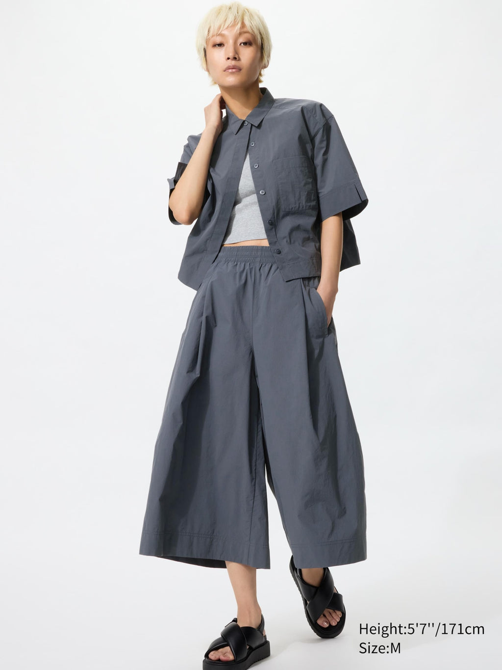 Nylon Culotte (Regular Length) - DARK GRAY