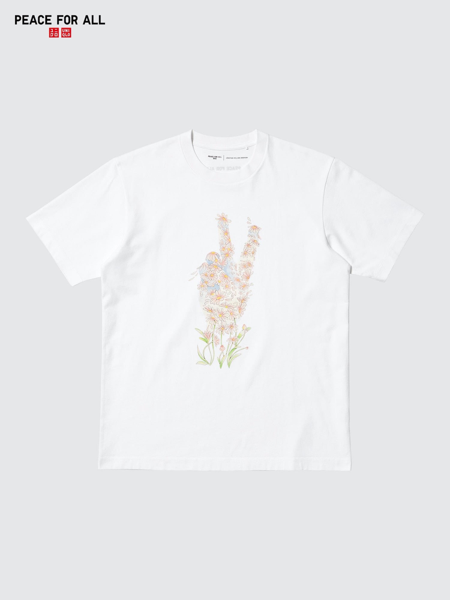 PEACE FOR ALL JW ANDERSON Short Sleeve T-Shirt - WHITE