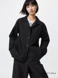 Linen Blend Coverall - BLACK