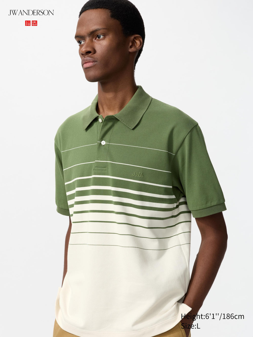 Dry Pique Striped Polo Shirt - OLIVE