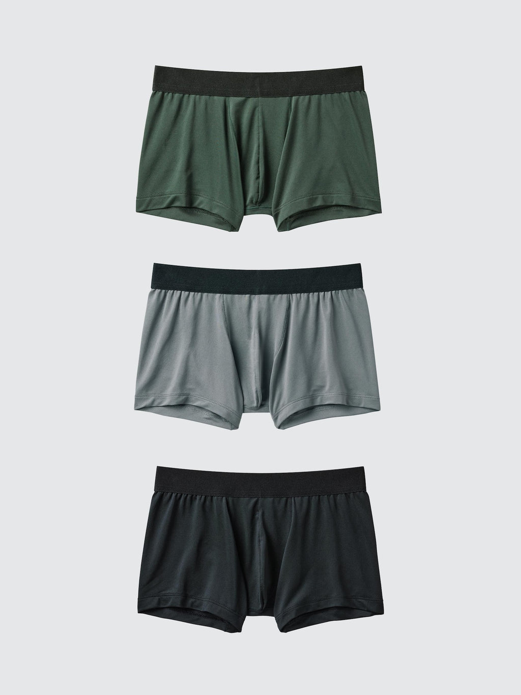 BOYS AIRism Boxer Briefs 3 Pairs - DARK GREEN