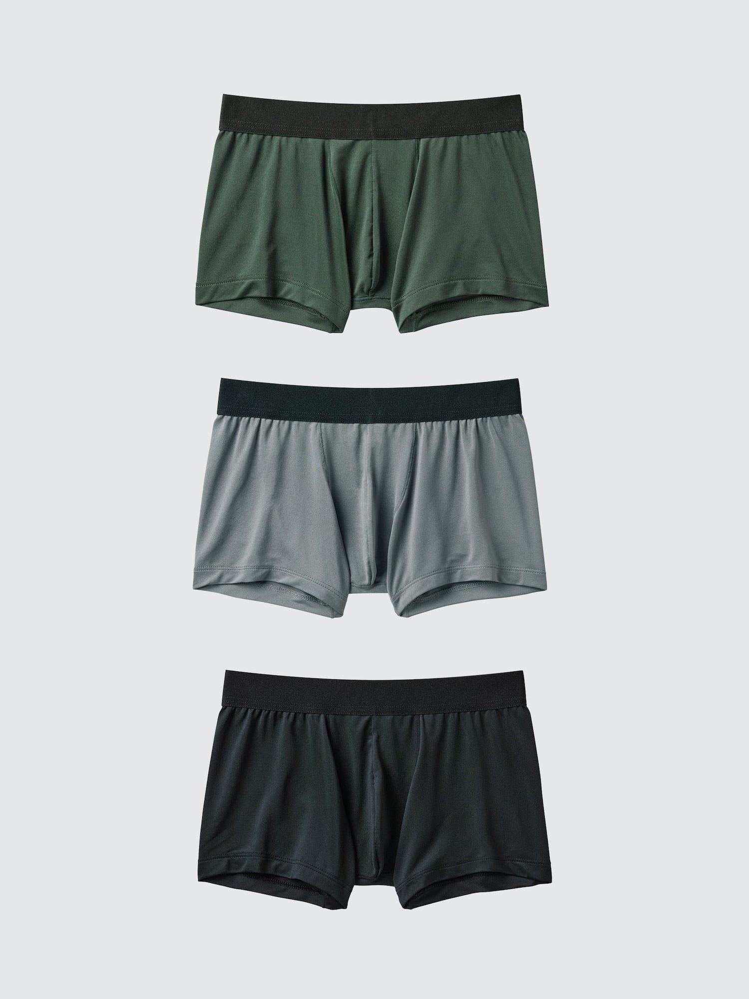 BOYS AIRism Boxer Briefs 3 Pairs - DARK GREEN