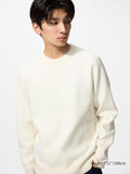Washable Milano Ribbed Crew Neck Sweater - OFF WHITE