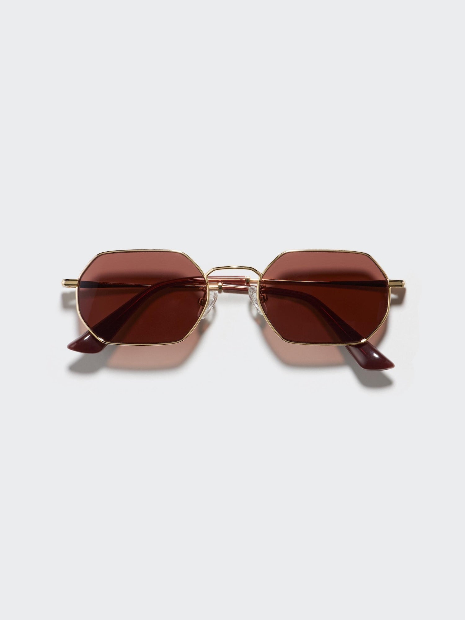 Sunglasses Metal Hexagon - DARK BROWN