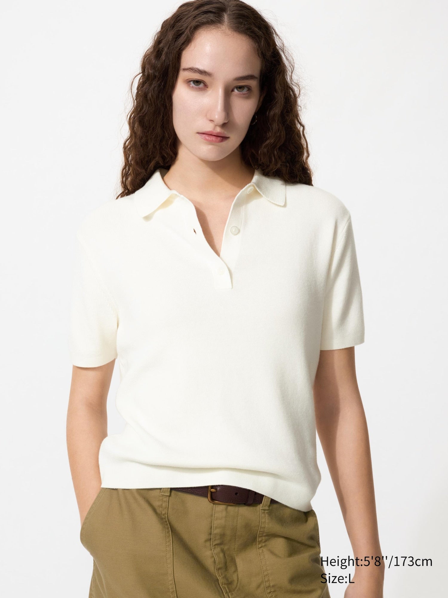 Polo Sweater Short Sleeve - OFF WHITE