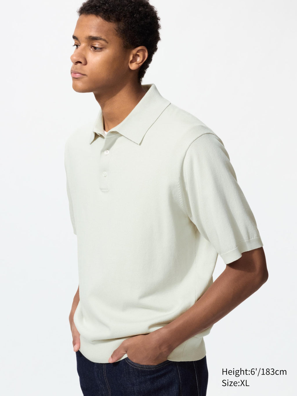 Washable Knitted Polo Sweater Short Sleeve - BLACK